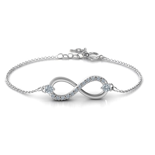 Personalised Double Stone Infinity Accent Bracelet - The Name Jewellery™