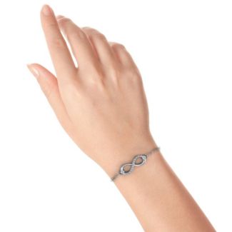 Personalised Double Stone Infinity Accent Bracelet - The Name Jewellery™