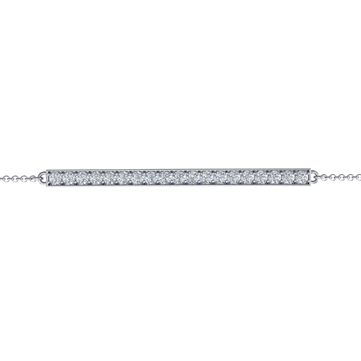 Sterling Silver Beaming Bar Bracelet With Cubic Zirconia Accent Stones - The Name Jewellery™