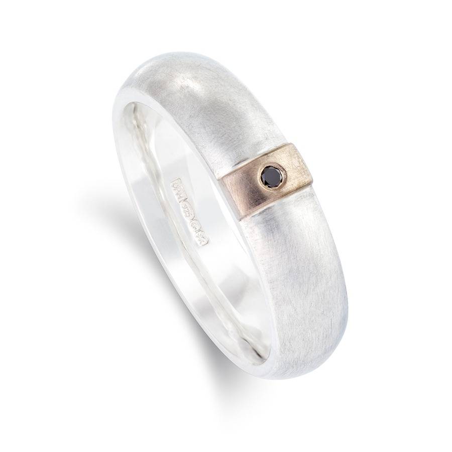 Black Diamond Linear Ring - The Name Jewellery™