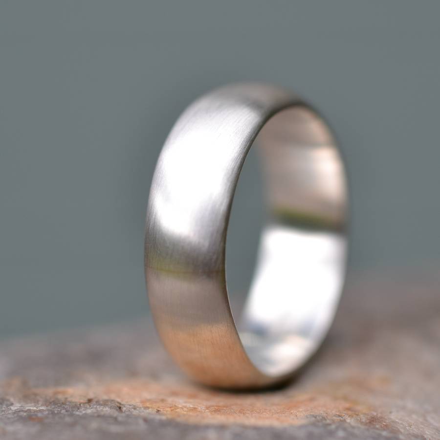 Handmade Silver Satin Finish Wedding Ring - The Name Jewellery™