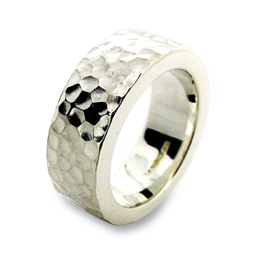 Sterling Silver Hammered Ring - The Name Jewellery™